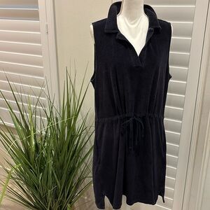 Talbots terry polo dress navy size Extra Large